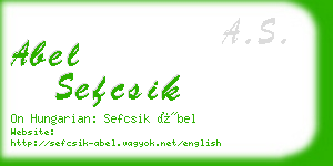 abel sefcsik business card